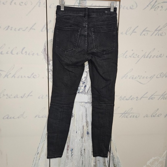 Pilcro and the Letterpress Anthropologie High Rise Moto Denim Leggings Black 25 - Picture 3 of 11
